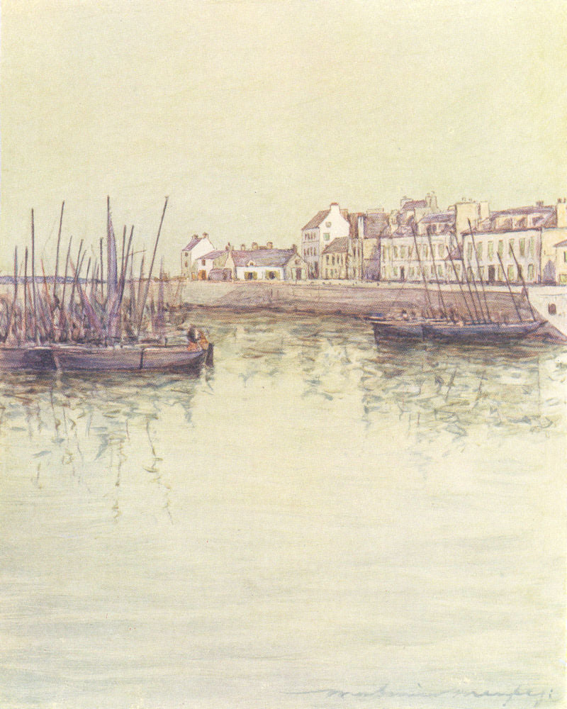 FINISTÈRE BRITTANY BRETAGNE. Concarneau Harbour 1905 old antique print picture